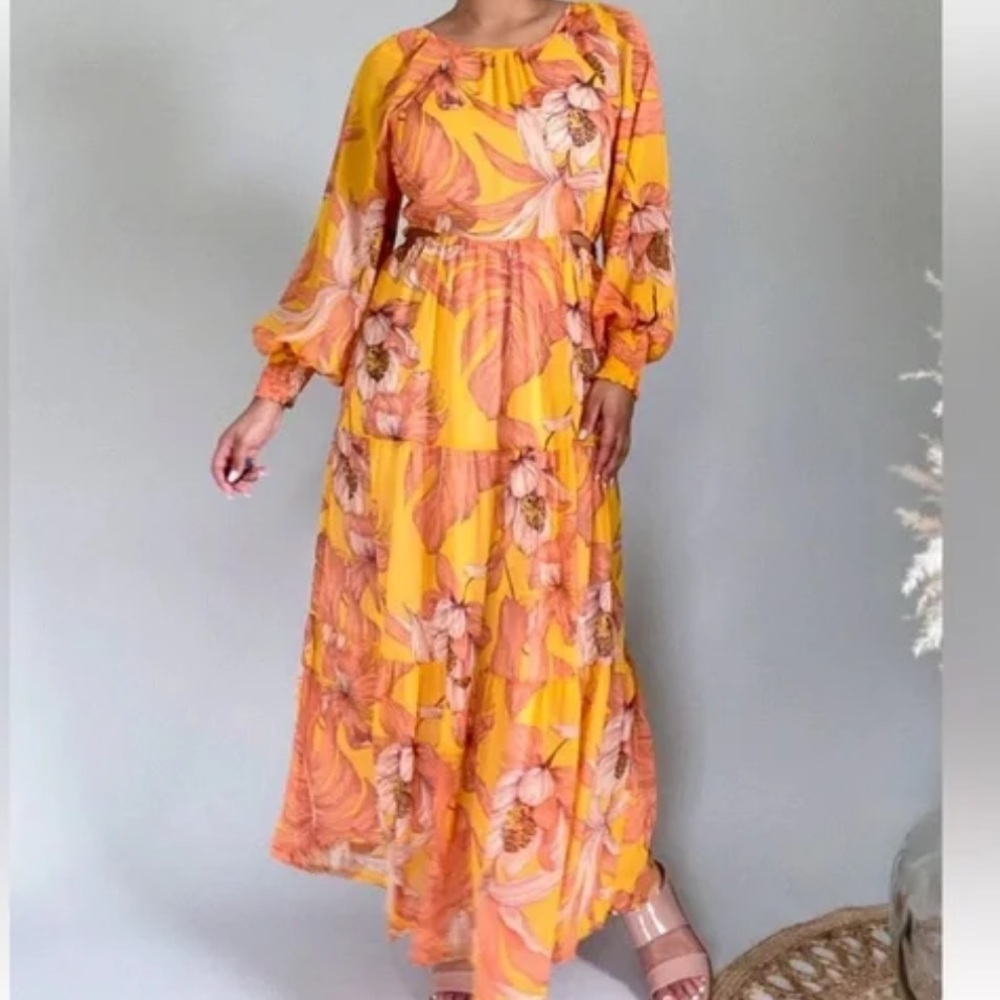 Room 34 Ashby Floral orange cutout dress
J